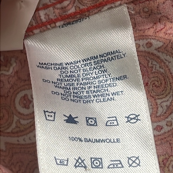 Lands’ End red paisley print blouse sz 8 - Picture 4 of 4